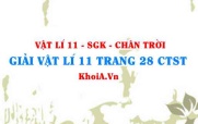 Giải Vật lí 11 trang 28 Chân trời Sáng tạo